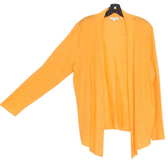 Chicos Cardigan Linen Minimalist Coastal Grandma Boho Summer Orange 2 Large 12 - Picture 6 of 6